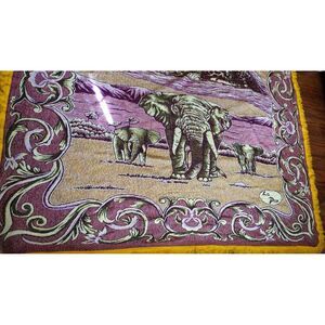 Vintage Jacquard Bedspread Elephants Leopard BOHO Vibrant India ZEN 88"W X 76" T